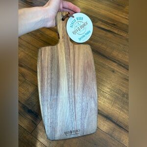 Rock & Branch Acacia Wood Serving Paddle Cutting Board With Handle New